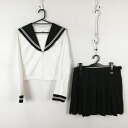 コスプレ セーラー服 ミニスカート 上下2点セット 大きいサイズ 白2本線 女子 学生服 中学 高校 白 制服 中古 GM1762