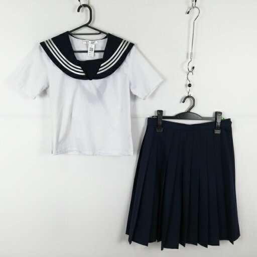 コスプレ セーラー服 スカート 上下2点セット S 白3本線 女子 学生服 中学 高校 白 制服 中古 GM1814 コスプレ セーラー服 スカート 上下2点セット S 白3本線 女子 学生服 中学 高校 白 制服 中古 GM1814