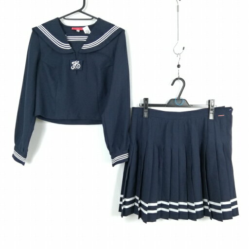コスプレ セーラー服 スカート 上下2点セット S 白3本線 女子 学生服 中学 高校 紺 制服 中古 GM1985 コスプレ セーラー服 スカート 上下2点セット S 白3本線 女子 学生服 中学 高校 紺 制服 中古 GM1985