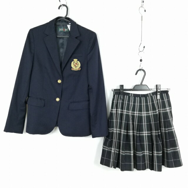 コスプレ ブレザー ミニスカート 上下2点セット 女子 学生服 中学 高校 紺 制服 中古 GM1990