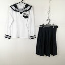 コスプレ セーラー服 スカート 上下2点セット 2XL 大きいサイズ 白3本線 女子 学生服 中学 高校 白 制服 中古 GM1998