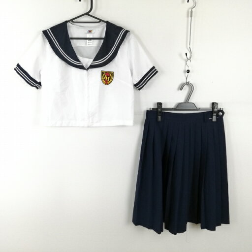 コスプレ セーラー服 スカート 上下2点セット 白2本線 女子 学生服 中学 高校 白 制服 中古 GM2019 コスプレ セーラー服 スカート 上下2点セット 白2本線 女子 学生服 中学 高校 白 制服 中古 GM2019