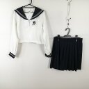 コスプレ セーラー服 ミニスカート 上下2点セット 2L 白2本線 女子 学生服 中学 高校 白 制服 中古 GM2020