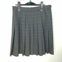 スクールスカート 大きいサイズ 冬物 w78-丈60 チェック 中学 高校 プリーツ 学生服 制服 女子 中古 HK1223