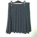 スクールスカート 夏物 w69-丈62 グレー 中学 高校 プリーツ 学生服 制服 女子 中古 HK1268
