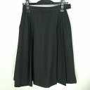 スクールスカート 夏物 w60-丈60 黒 山口岩国高校 プリーツ 学生服 制服 女子 中古 HK8453