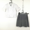 ブラウス スカート 上下2点セット L 夏物 女子 学生服 宮崎工業高校 白 制服 中古 ランクC NA8172