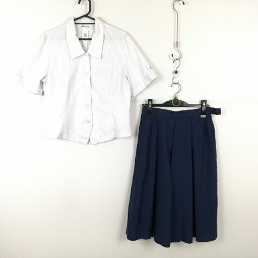ブラウス スカート 上下2点セット 大きいサイズ 夏物 女子 学生服 宮崎日章学園高校 白 制服 中古 ランクC NA8182 ブラウス スカート 上下2点セット 大きいサイズ 夏物 女子 学生服 宮崎日章学園高校 白 制服 中古 ランクC NA8182
