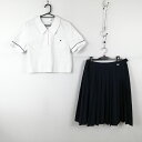 ブラウス スカート 上下2点セット 大きいサイズ 夏物 女子 学生服 鹿児島武岡台高校 白 制服 中古 ランクC NA8319
