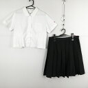 ブラウス スカート 上下2点セット LL 大きいサイズ 夏物 女子 学生服 兵庫県立農業高校 白 制服 中古 ランクC NA8357