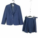 ブレザー スカート 上下2点セット 大きいサイズ カンコー 冬物 女子 学生服 神奈川金程中学 紺 制服 中古 ランクC NA8461