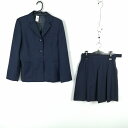 ブレザー スカート 上下2点セット 大きいサイズ CONOMi 冬物 女子 学生服 中学 高校 紺 制服 中古 ランクC NA8599