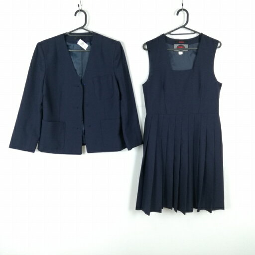 イートン ジャンパースカート 上下2点セット 冬物 女子 学生服 中学 高校 紺 制服 中古 ランクC NA8600 イートン ジャンパースカート 上下2点セット 冬物 女子 学生服 中学 高校 紺 制服 中古 ランクC NA8600