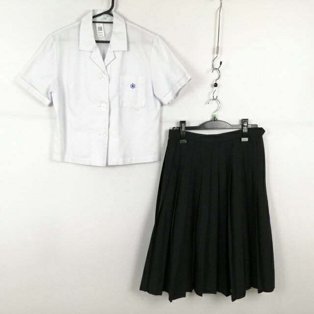 ブラウス スカート 上下2点セット 160A 夏物 女子 学生服 高知追手前高校 白 制服 中古 ランクC NA8822