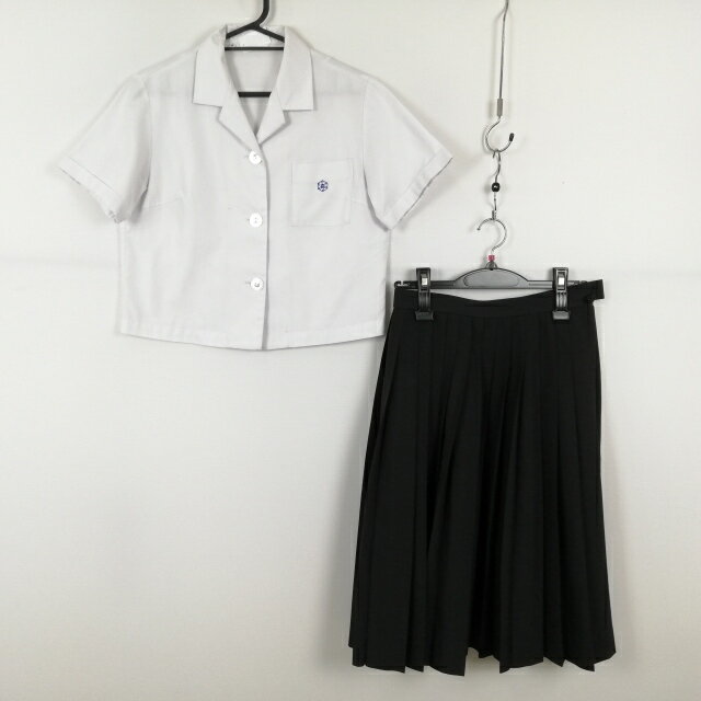 ブラウス スカート 上下2点セット 富士ヨット 夏物 女子 学生服 高知追手前高校 白 制服 中古 ランクC NA8823