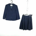 イートン ベスト スカート 上下3点セット 155A 冬物 女子 学生服 中学 高校 紺 制服 中古 ランクC NA8841