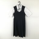 ジャンパースカート 紐タイ バスト86 ウエスト70 冬物 女子 学生服 中学 高校 紺 制服 中古 ランクB NA9006