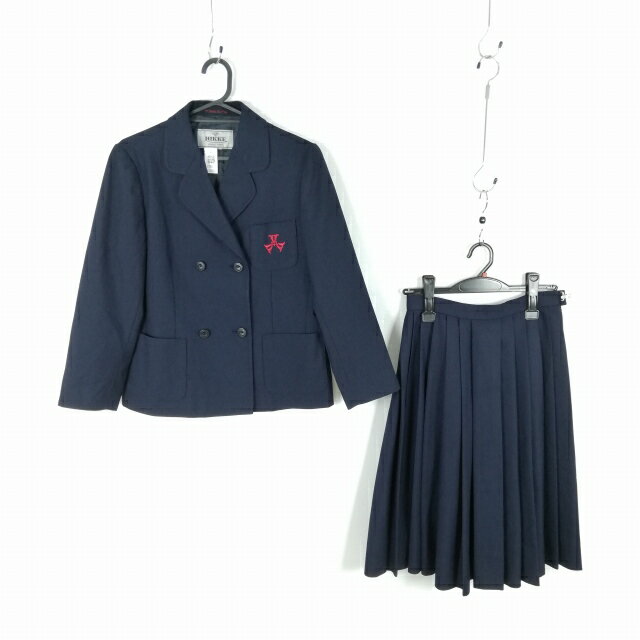ブレザー スカート 上下2点セット 冬物 女子 学生服 兵庫西宮甲陵中学 紺 制服 中古 ランクC EY9270