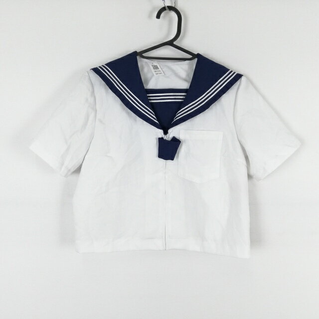 コスプレ セーラー服 上着 M 白3本線 女子 学生服 中学 高校 白 制服 中古 GM1595