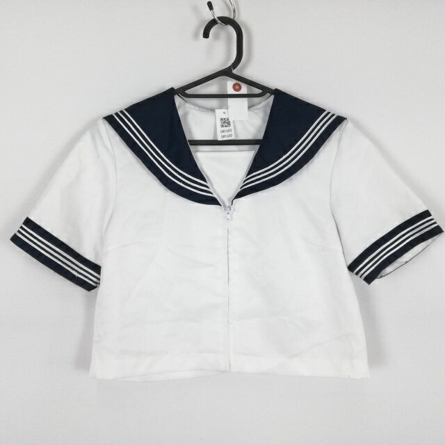 コスプレ セーラー服 上着 白3本線 女子 学生服 中学 高校 白 制服 中古 GM1600