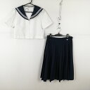 コスプレ セーラー服 スカート 上下2点セット M 白3本線 女子 学生服 中学 高校 白 制服 中古 GM1912