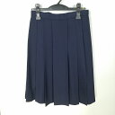 スクールスカート 冬物 w69-丈63 紺 中学 高校 プリーツ 学生服 制服 女子 中古 HK4727