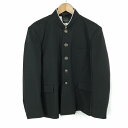 学生服 学ラン 160E 男子 上着 ウール混 標準型学生服 ラウンドカラー カシドス 黒 中古 ランクC a3 JJ6216