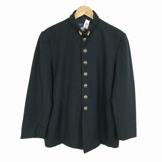 学生服 学ラン 175A 男子 上着 ウール 大阪明星学園明星中学高校 学校指定制服 折襟 サージ 黒 中古 ランクC a3 JJ6995