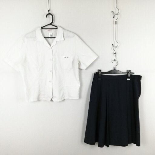 ブラウス スカート 上下2点セット 大きいサイズ カンコー 夏物 女子 学生服 中学 高校 白 制服 中古 ランクC NA5833 ブラウス スカート 上下2点セット 大きいサイズ カンコー 夏物 女子 学生服 中学 高校 白 制服 中古 ランクC NA5833