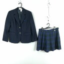 ブレザー ミニスカート 上下2点セット 冬物 女子 学生服 大阪堺上高校 紺 制服 中古 ランクB EY0668