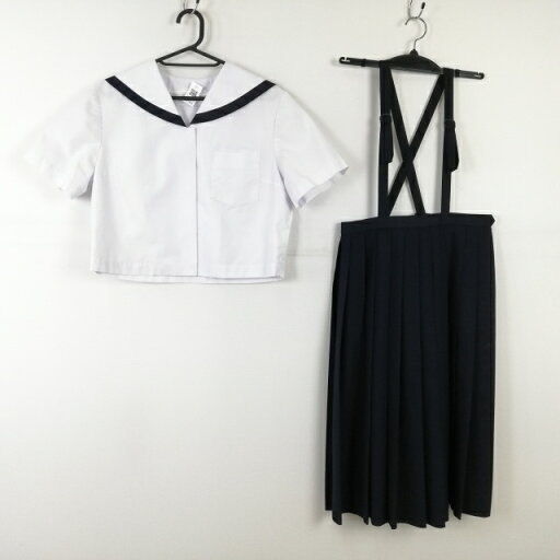 セーラー服 スカート 上下2点セット 大きいサイズ 夏物 青1本線 女子 学生服 中学 高校 白 制服 中古 ランクC EY1993 セーラー服 スカート 上下2点セット 大きいサイズ 夏物 青1本線 女子 学生服 中学 高校 白 制服 中古 ランクC EY1993
