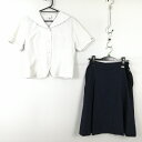 セーラー服 スカート 上下2点セット カンコー 夏物 女子 学生服 兵庫姫路高校 白 制服 中古 ランクC EY1997