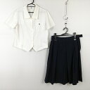 ブラウス スカート 上下2点セット 大きいサイズ トンボ 夏物 女子 学生服 兵庫琴丘高校 白 制服 中古 ランクC EY2001
