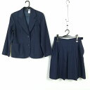 ブレザー スカート 上下2点セット 冬物 女子 学生服 中学 高校 紺 制服 中古 ランクC EY2004