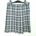 スクールスカート 夏物 w69-丈55 チェック 中学 高校 プリーツ 学生服 制服 女子 中古 HK6097