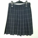 スクールスカート 冬物 w63-丈55 チェック 中学 高校 プリーツ 学生服 制服 女子 中古 HK6105