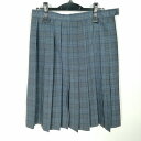 スクールスカート 夏物 w69-丈61 チェック 中学 高校 プリーツ 学生服 制服 女子 中古 HK6123