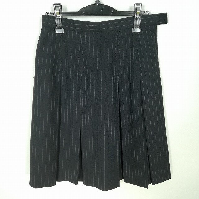スクールスカート 大きいサイズ 夏物 w72-丈58 ストライプ 熊本九州学院中学高校 プリーツ 学生服 制服 女子 中古 HK6136