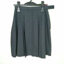 スクールスカート 冬物 w63-丈50 チェック 中学 高校 プリーツ 学生服 制服 女子 中古 HK6155