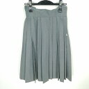 スクールスカート 夏物 w63-丈62 グレー 熊本八代中学 プリーツ 学生服 制服 女子 中古 HK6188