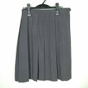 スクールスカート 夏物 w66-丈62 グレー 埼玉越谷西中学 プリーツ 学生服 制服 女子 中古 HK6195