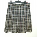 スクールスカート 夏物 w63-丈53 チェック 鹿児島情報高校 プリーツ 学生服 制服 女子 中古 HK6216