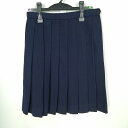 スクールスカート 冬物 w66-丈55 紺 中学 高校 森英恵 プリーツ 学生服 制服 女子 中古 HK6220