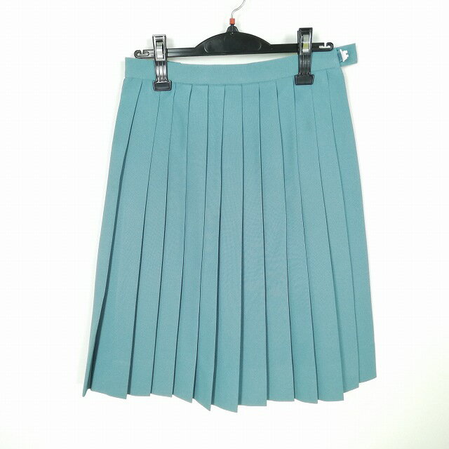 スクールスカート 夏物 w60-丈59 グレー 中学 高校 プリーツ 学生服 制服 女子 中古 HK6237