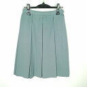 スクールスカート 夏物 w66-丈63 グレー 中学 高校 プリーツ 学生服 制服 女子 中古 HK6238