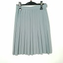 スクールスカート 夏物 w60-丈57 グレー 中学 高校 プリーツ 学生服 制服 女子 中古 HK6240