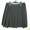 スクールスカート 大きいサイズ 冬物 w75-丈57 ストライプ 中学 高校 プリーツ 学生服 制服 女子 中古 HK6301