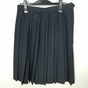 スクールスカート 夏物 w69-丈61 紺 中学 高校 プリーツ 学生服 制服 女子 中古 HK6334