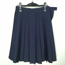 スクールスカート 大きいサイズ 夏物 w72-丈60 紺 中学 高校 プリーツ 学生服 制服 女子 中古 HK6343