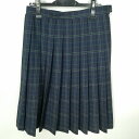 スクールスカート 冬物 w69-丈62 チェック 埼玉栄進中学 プリーツ 学生服 制服 女子 中古 HK6351